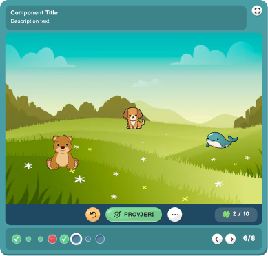 A shell game screen with the active challenge