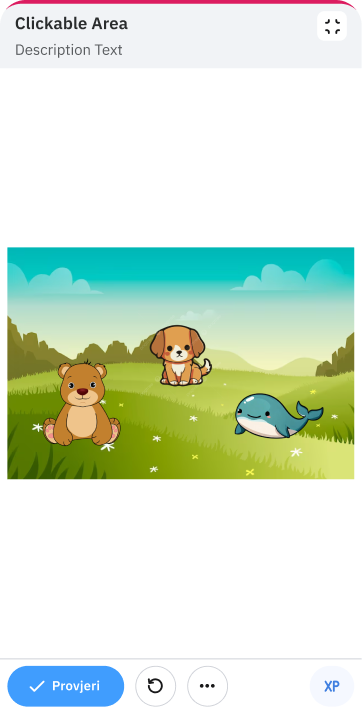 A shell game's interactive content area