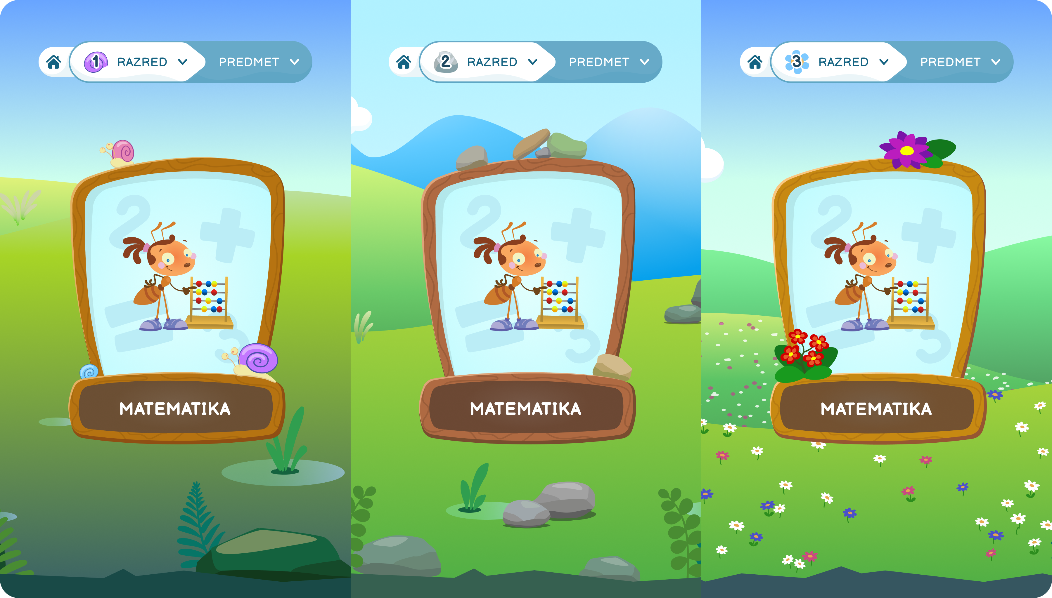 Custom illustrated environments per school grade