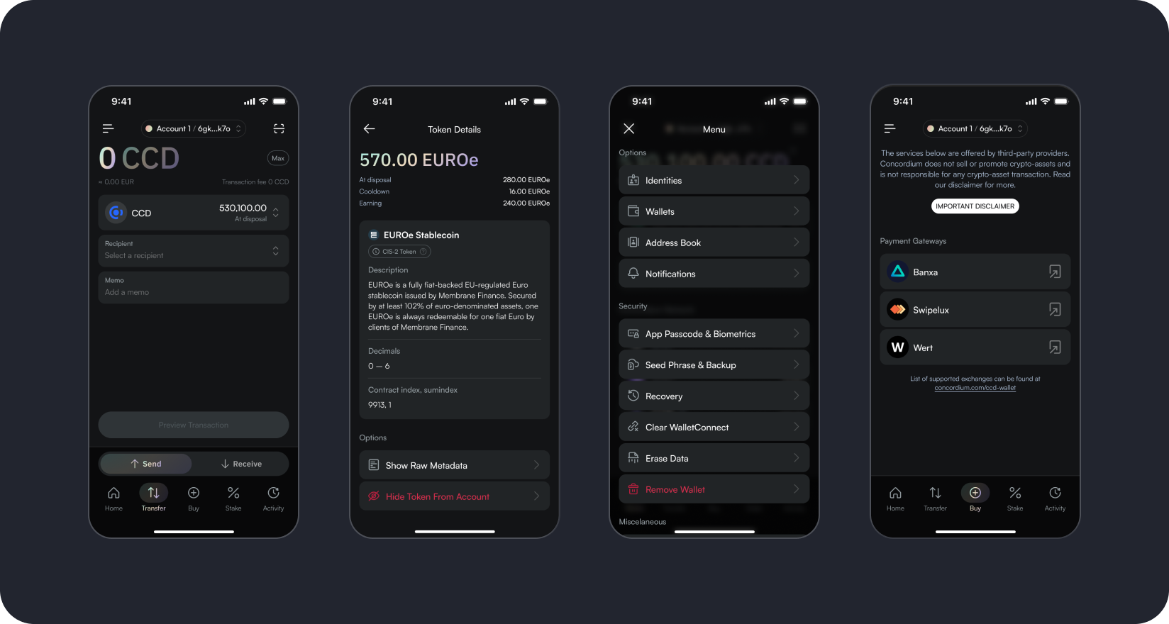 Consistent design language across all wallet flows